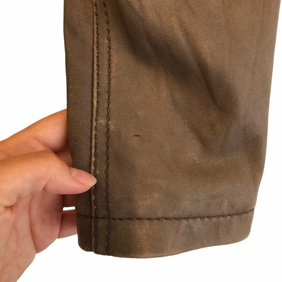 Michael Kors Genuine Leather Brown Moto Jacket xs - Picture 12 of 14